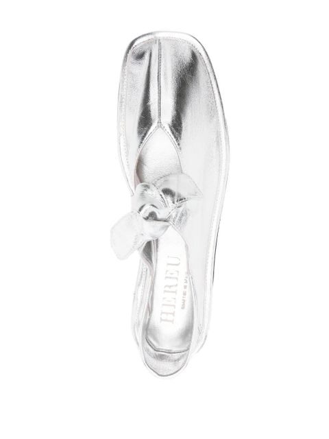 Hereu Llasada metallic ballerina shoes - Silver