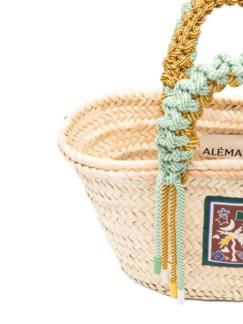 ALEMAIS mini handle-beaded tote bag - Neutrals