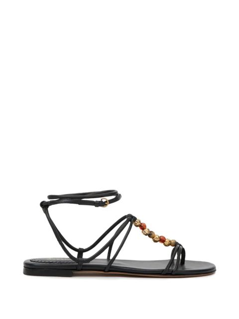 ISABEL MARANT Yctoria beaded-strap leather sandals - Black - zdjęcie produktu nr 1