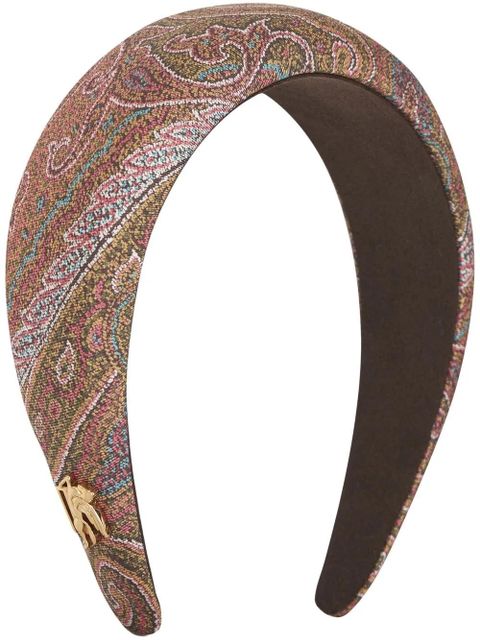 ETRO paisley-print silk headband - Brown - zdjęcie produktu nr 1