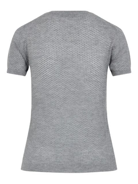 Miu Miu logo-intarsia T-shirt - Grey - zdjęcie produktu nr 2