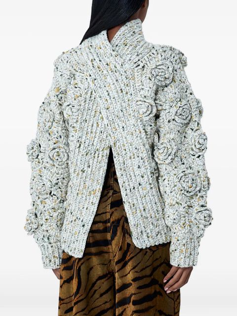 GANNI floral crochet sweater - White