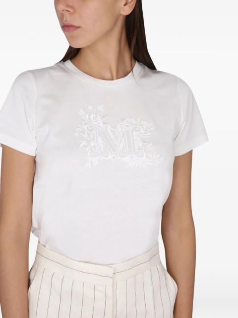 Max Mara logo-embroidery T-shirt - White