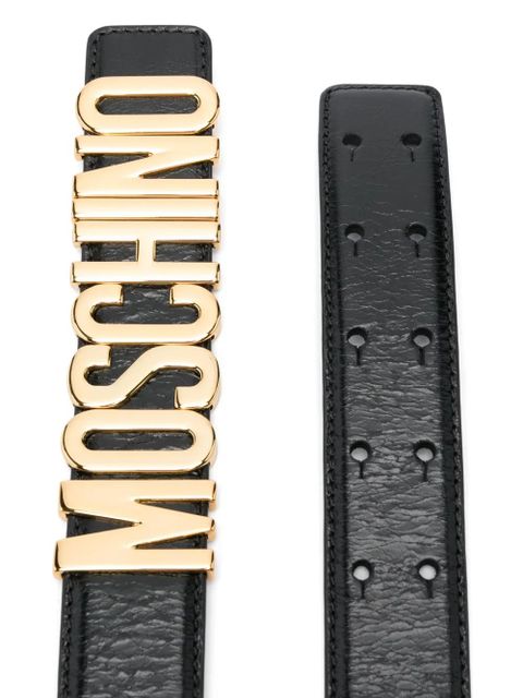 Moschino logo-lettering belt - Black - zdjęcie produktu nr 2