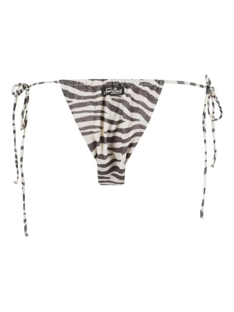MC2 Saint Barth zebra-print bikini bottoms - White - zdjęcie produktu nr 1
