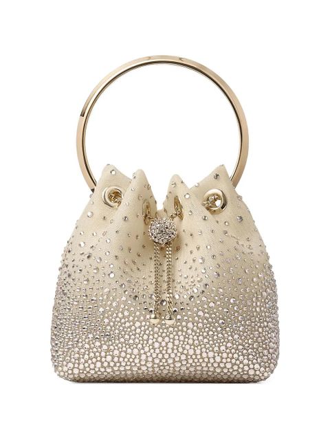 Jimmy Choo Bon Bon embellished circle-handle bucket bag - Gold - zdjęcie produktu nr 1
