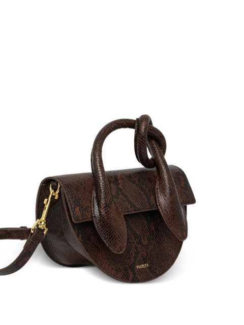 Yuzefi Pretzel embossed tote bag - Brown