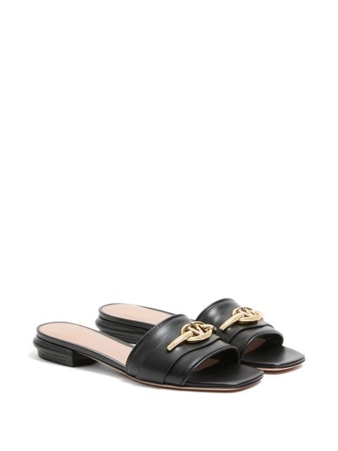 Valentino Garavani VLogoThe Bold Edition slide sandals in calfskin 20mm - Black - zdjęcie produktu nr 2