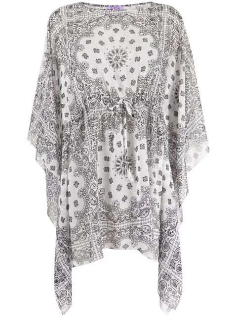 MC2 Saint Barth bandana-print semi-sheer kaftan - White - zdjęcie produktu nr 1