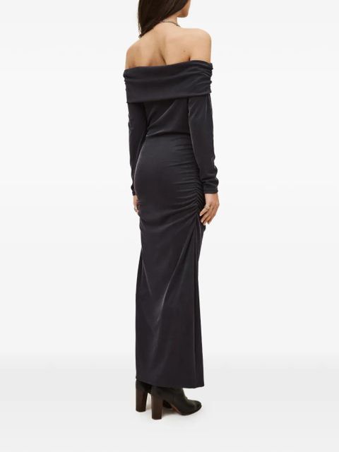 Ba&Sh Bettina off-shoulder ruched dress - Blue