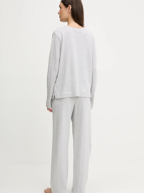 Lauren Ralph Lauren piżama bawełniana damska kolor szary bawełniana ILN72453