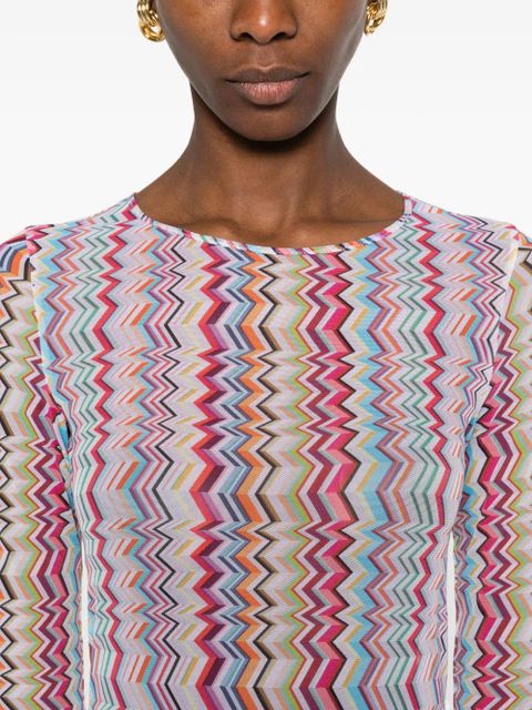 Missoni chevron-pattern mini dress - White