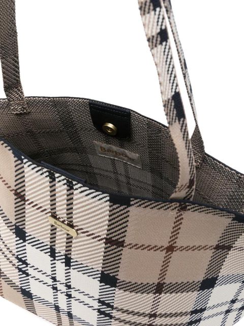 Barbour plaid double-handle tote bag - Neutrals