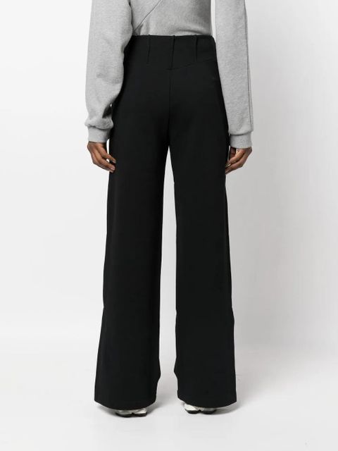 GCDS wide-leg cotton-jersey trousers - Black