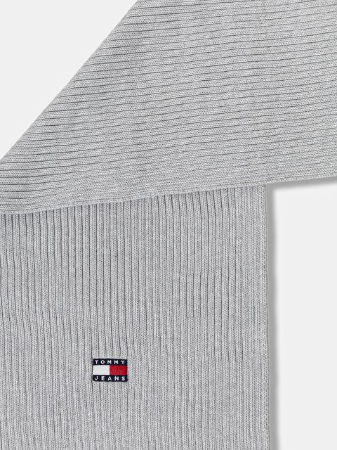 Tommy Jeans szalik bawełniany damski kolor szary gładki AW0AW18045 - zdjęcie produktu nr 2