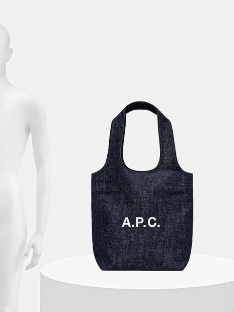 A.P.C. torebka bawełniana tote ninon small kolor granatowy COHIZ.M61861