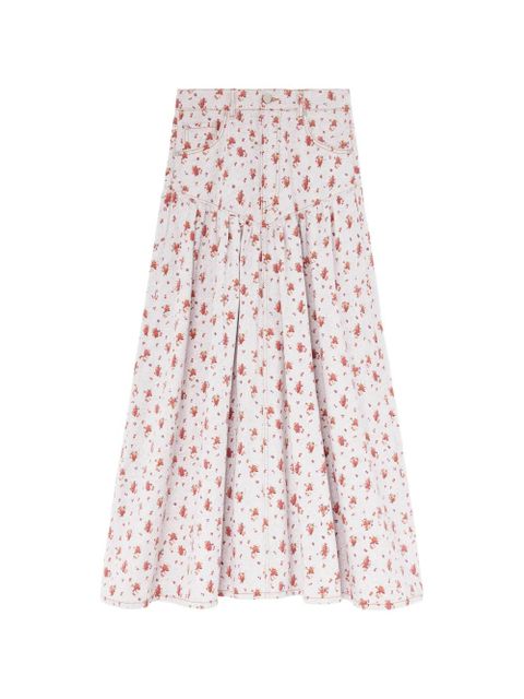 GANNI floral-print midi skirt - Neutrals - zdjęcie produktu nr 1