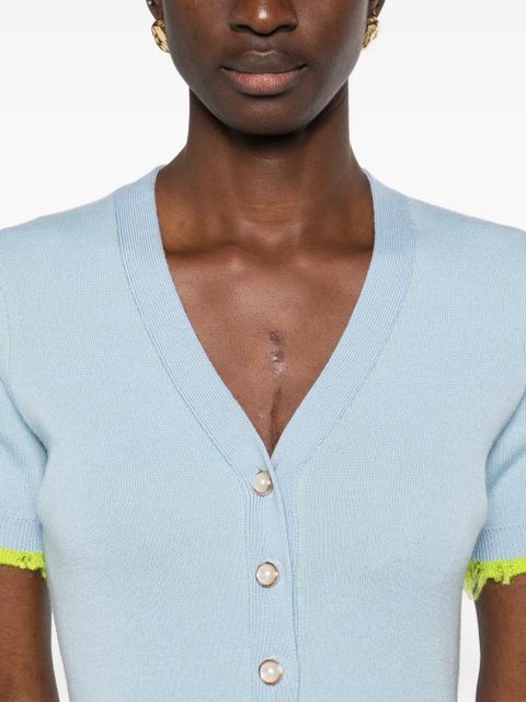 Casablanca pearl-embellishment mini dress - Blue