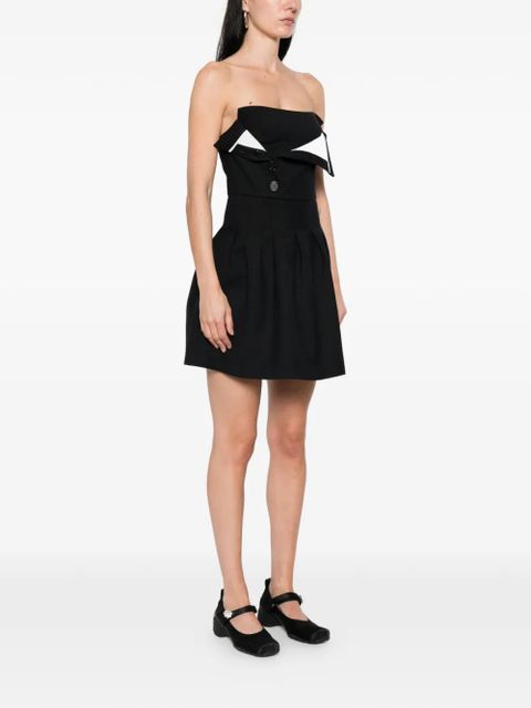 SHUSHU/TONG button-detail mini dress - Black