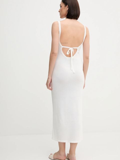 Calvin Klein Jeans sukienka kolor biały maxi dopasowana J20J225284