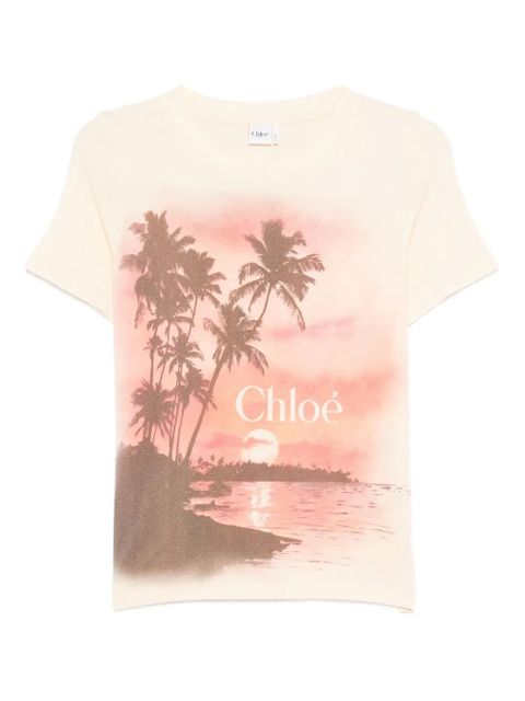 Chloé logo-print T-shirt - Neutrals - zdjęcie produktu nr 1