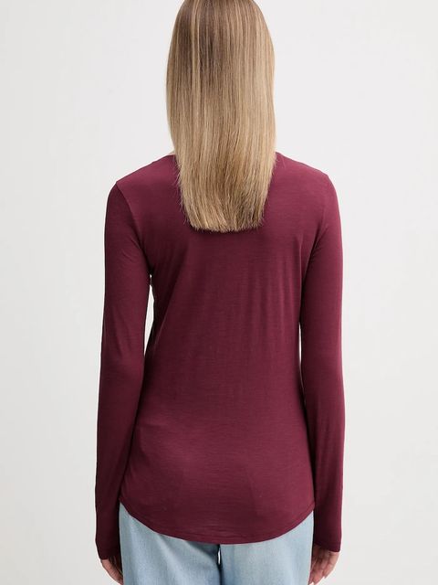 Sisley longsleeve damski kolor bordowy