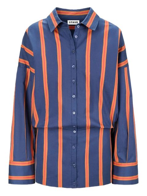 STAUD Cynthia stripe-pattern shirt mini dress - Blue - zdjęcie produktu nr 1