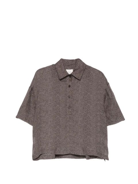 Alysi polka-dot polo top - Brown - zdjęcie produktu nr 1