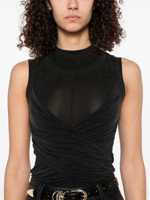 Balmain double-collar top - Black