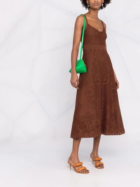 Valentino Garavani sleeveless floral midi dress - Brown