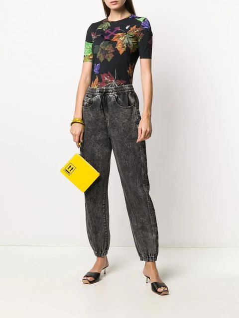 Off-White floral-print stretch-fit T-shirt - 1084 BLACK MULTICOLOR - zdjęcie produktu nr 2