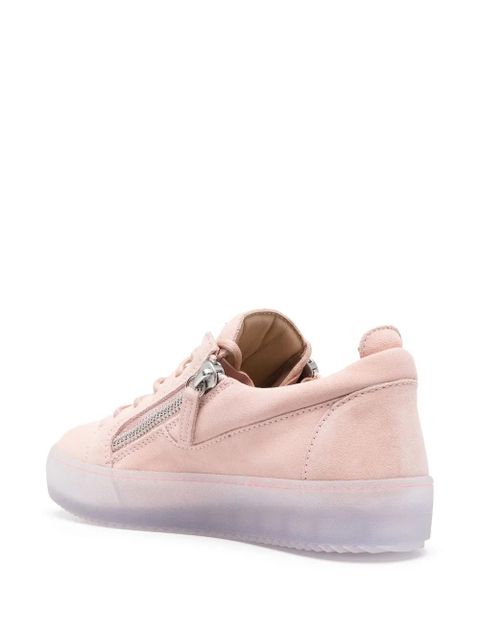 Giuseppe Zanotti zip-detail leather low-top sneakers - Pink - zdjęcie produktu nr 2
