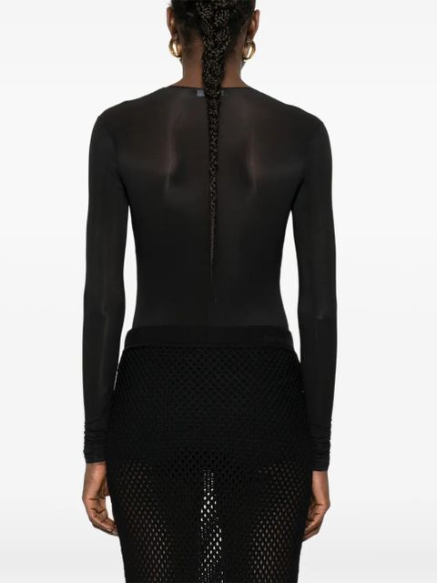 WARDROBE.NYC sheer long-sleeve bodysuit - Black