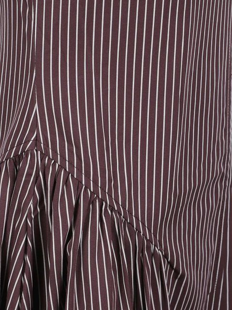 Faithfull the Brand Olas pinstripe cotton midi dress - Brown