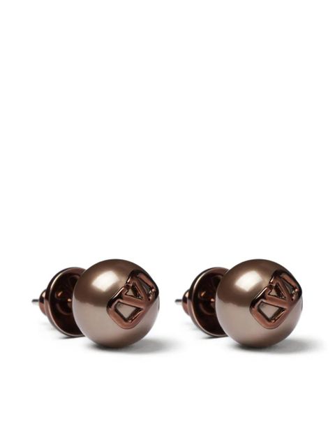 Valentino Garavani VLogo Signature stud earrings - Brown - zdjęcie produktu nr 1