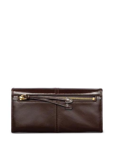 Prada logo-plaque leather wallet - Brown