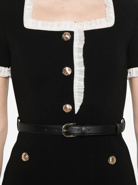 Self-Portrait belted midi dress - Black