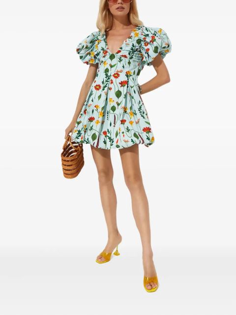 Agua By Agua Bendita Noni Primavera floral-print mini dress - Blue