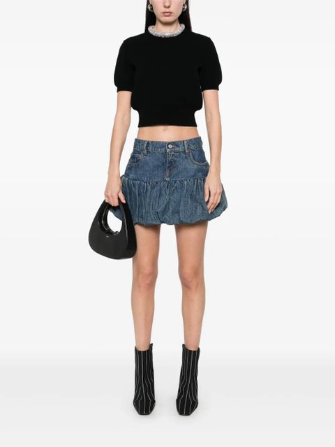 Coperni gathered-hem denim mini skirt - Blue - zdjęcie produktu nr 2