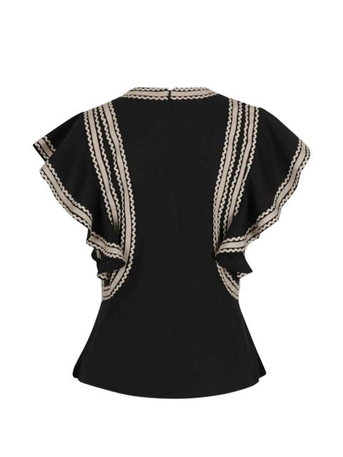 Ulla Johnson Anora flutter-sleeve blouse - Black - zdjęcie produktu nr 2