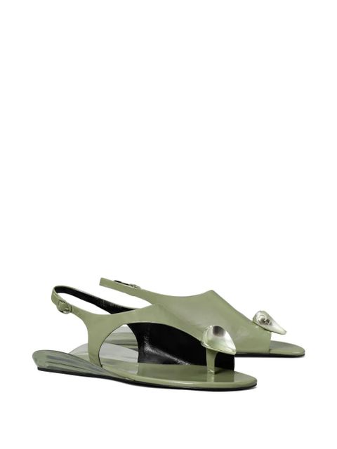 Tory Burch Patos asymmetric slingback sandals - Green - zdjęcie produktu nr 2
