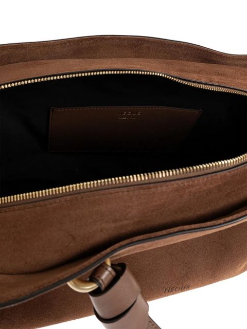 NEOUS handle suede tote bag - Brown
