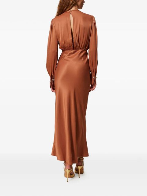 TWINSET long satin dress - Brown
