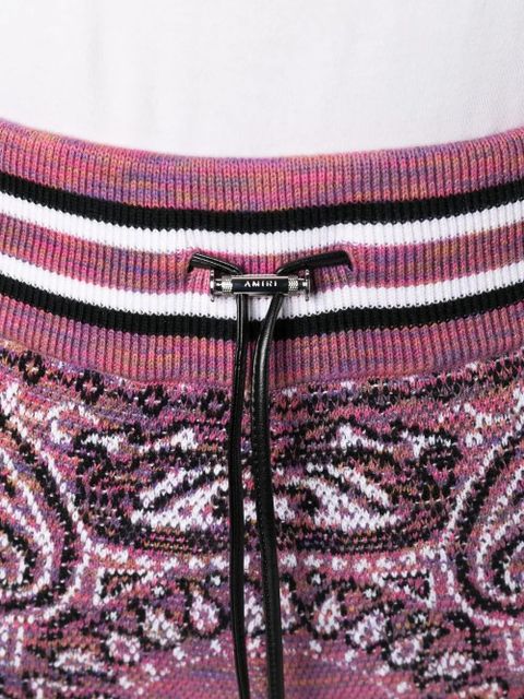 AMIRI bandana-pattern knitted track pants - Purple