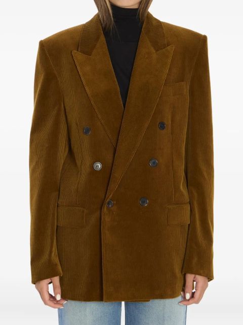 Saint Laurent corduroy double-breasted blazer - Brown - zdjęcie produktu nr 1