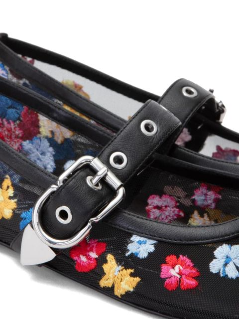 3.1 Phillip Lim ID Flowerworks mesh ballerina shoes - Black