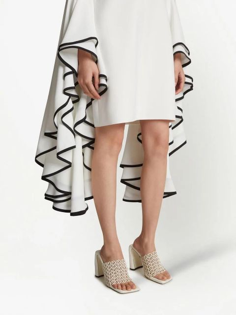 Proenza Schouler crepe ruffle sleeve dress - White