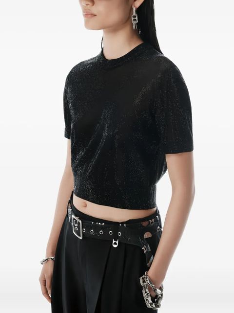 Alexander Wang short-sleeved cropped top - Black