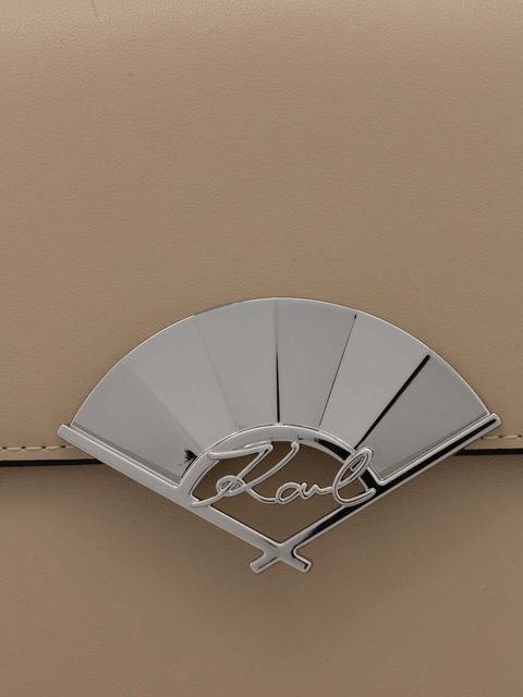 Karl Lagerfeld torebka skórzana kolor beżowy