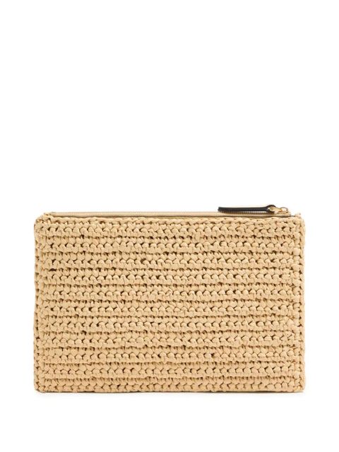 Valentino Garavani Viva Superstar raffia clutch bag - Neutrals